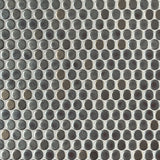 Penny round metallico 11.3X12.2 glossy porcelain mesh mounted mosaic tile SMOT-PT-PENRD-METAL product shot multiple tiles angle view