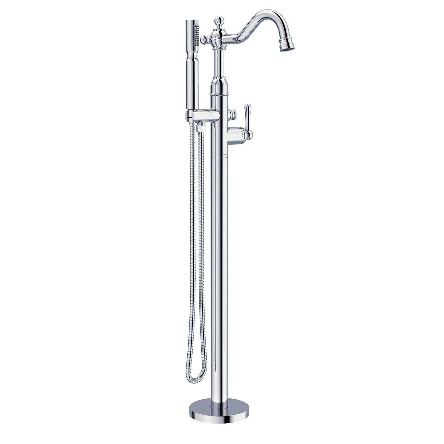 Gerber D300557BNT Brushed Nickel Traditional Floor Mount Tub Filler Trim Kit With HAN...