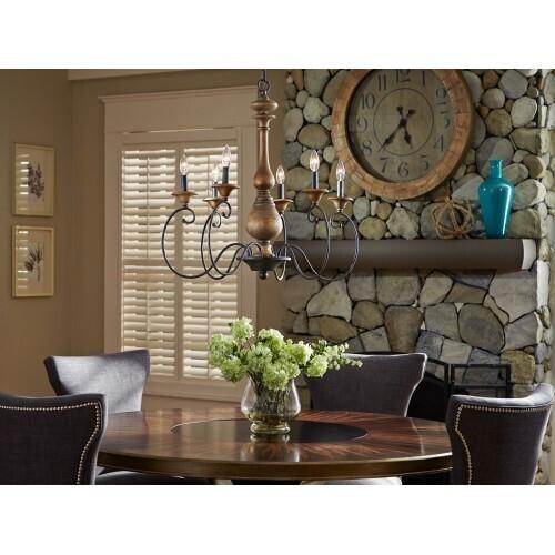 Quoizel ABN5006RK Auburn Chandelier 6-light rustic black Chandelier