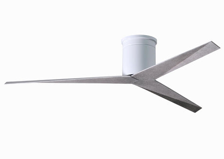 Matthews Fan EKH-WH-BW Eliza-H 3-blade ceiling mount paddle fan in Gloss White finish with barn wood ABS blades.
