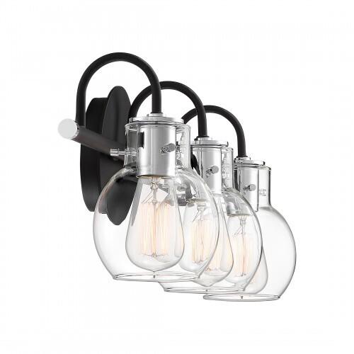 Quoizel ANW83003EK Andrews Vanity Bath Lighting, 3-Light, 300 Watts, Earth Black (9"H x 22"W)
