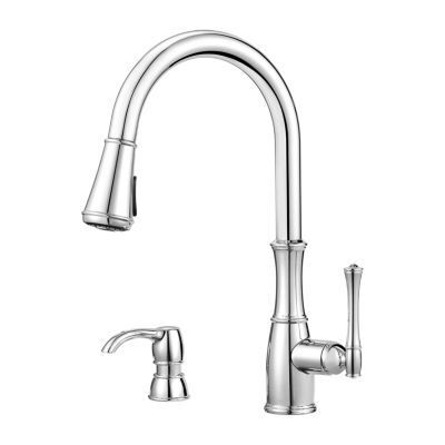 Pfister Polished Chrome Wheaton Pull-down Kitchen Faucet GT529-WH1C