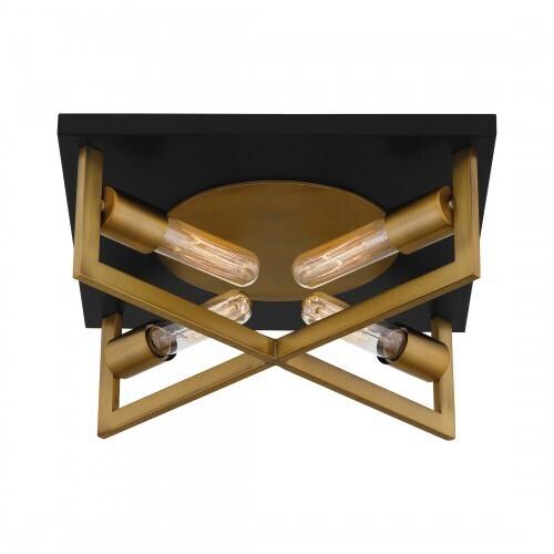 Quoizel QFL5353AB Brunson Flushmount 4 lights aged brass Flush Mount