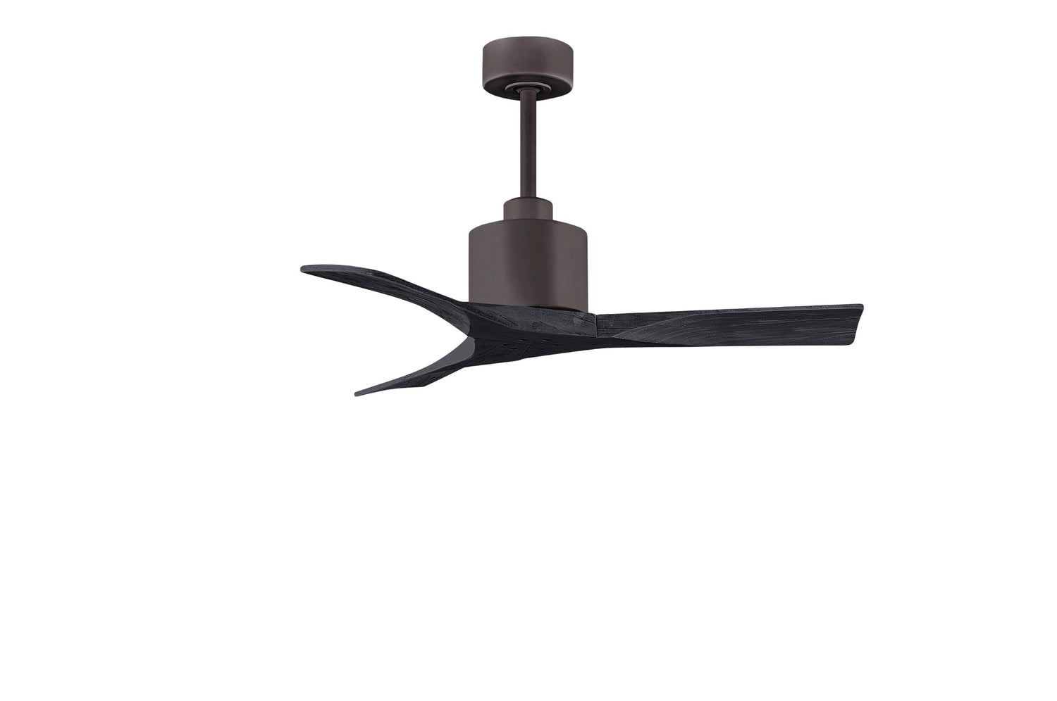 Matthews Fan NK-TB-BK-42 Nan 6-speed ceiling fan in Textured Bronze finish with 42” solid matte black wood blades