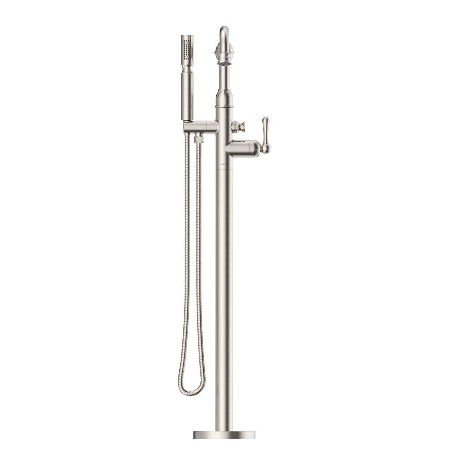 Gerber D300557T Chrome Traditional Floor Mount Tub Filler Trim Kit With Handshower