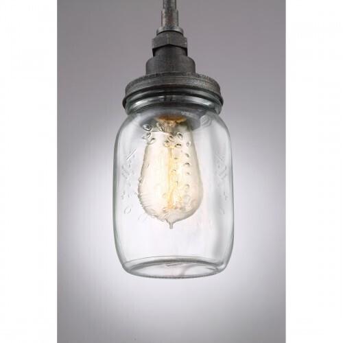 Quoizel SQR1504RK Squire Mini pendant rustic blk Mini Pendant