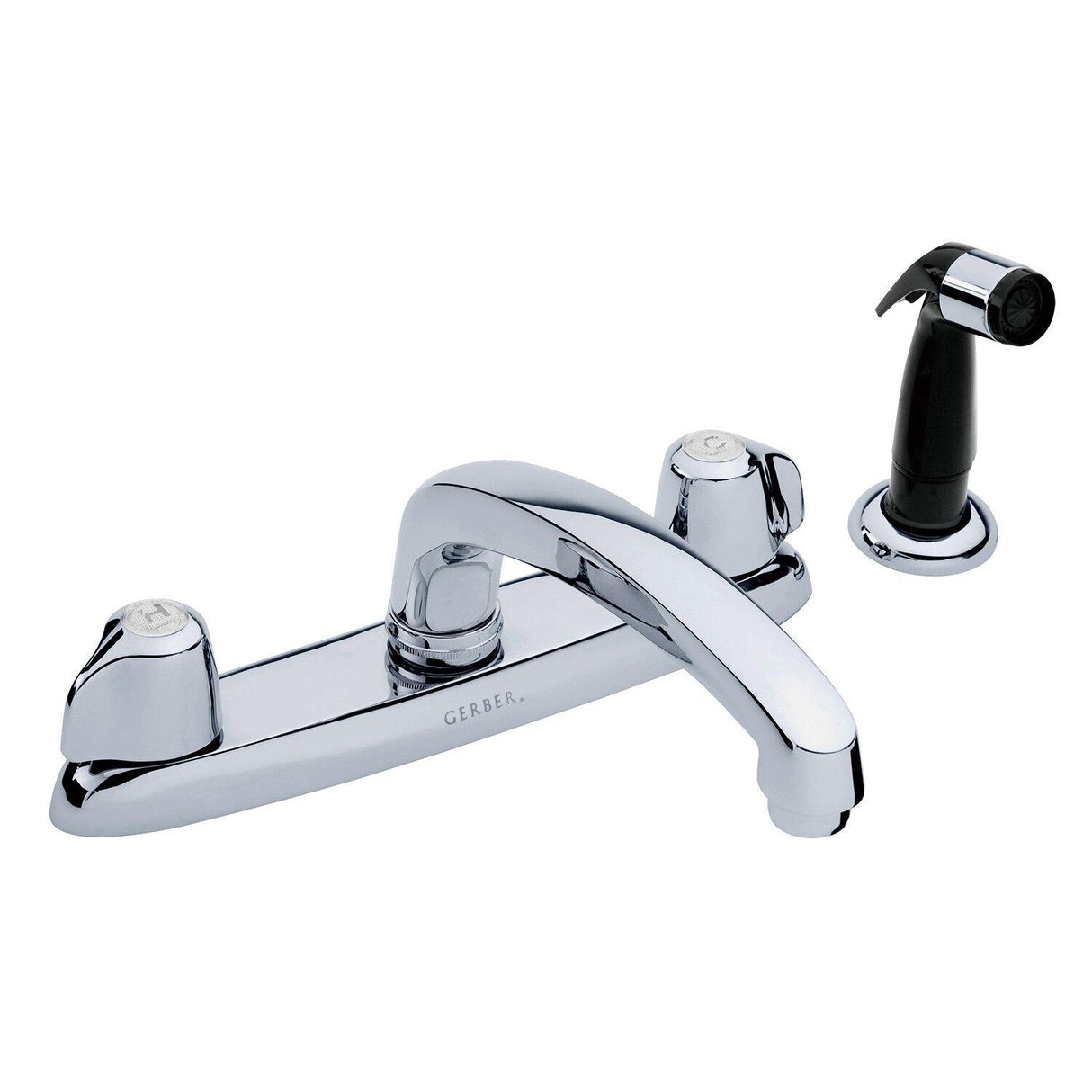 Gerber G0042216 Chrome Classics Two Handle Kitchen Faucet Deck Plate MOUNTED...