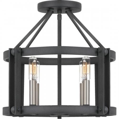 Quoizel VC1716MB Victor Semi-flush mount 4 light mottled black Semi-Flush Mount