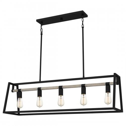 Quoizel TPT142MBK Tippet Linear chandelier 5 lights matte black Island Light