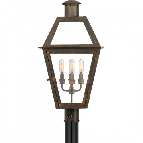 Quoizel RO9014IZ Rue De Royal Outdoor post 4 light industrial bronze Outdoor Lantern