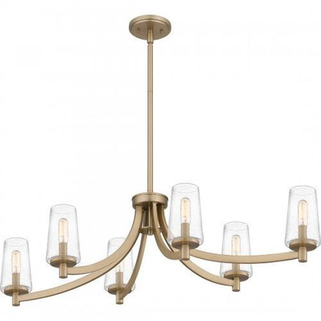 Quoizel MIC638BGD Miccio Linear chandelier 6 lights bronze gold Island Light