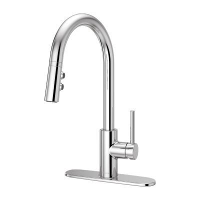 Pfister Polished Chrome Stellen 1-handle Pull Down Kitchen Faucet LG529-SAC