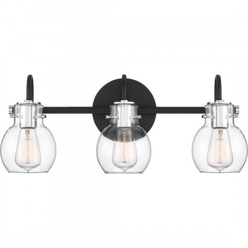 Quoizel ANW83003EK Andrews Vanity Bath Lighting, 3-Light, 300 Watts, Earth Black (9"H x 22"W)
