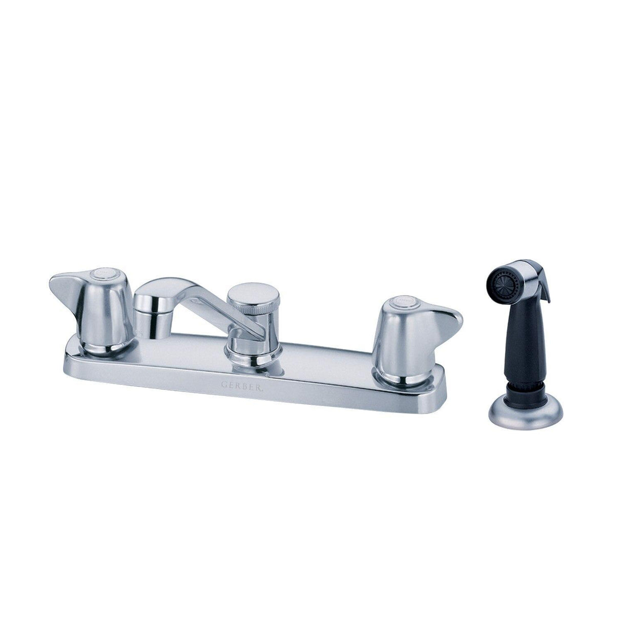 Gerber G0042215 Chrome Maxwell Two Handle Kitchen Faucet W/ Metal Handles Spray ...
