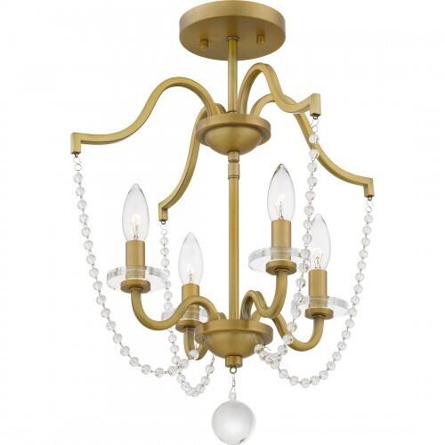 Quoizel SDY1716AB Sunday Semi flush 4 lights aged brass Semi-Flush Mount