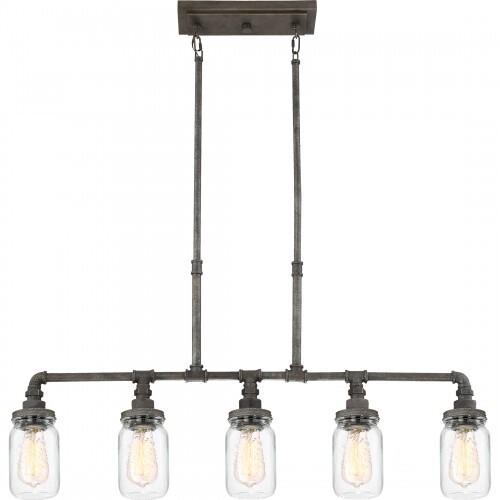 Quoizel SQR538RK Squire 5 light island rustic blk Island Light