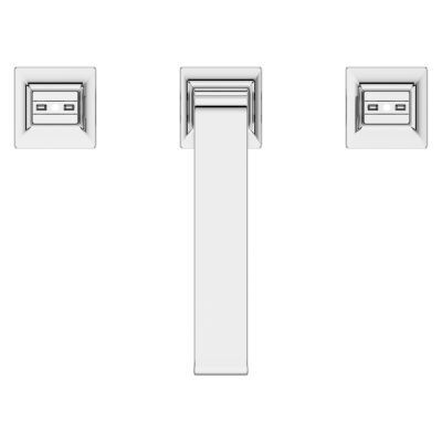 Polished Chrome 2-handle 8 Widespread Ribbon Spout Bath Faucet LG49-VRV1C