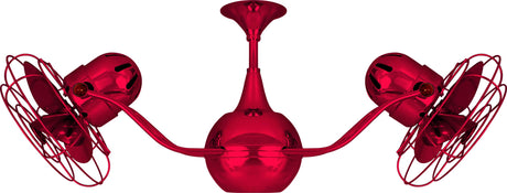 Matthews Fan VB-RED-MTL Vent-Bettina 360° dual headed rotational ceiling fan in Rubi (Red) finish with metal blades.