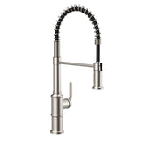 Gerber D455237 Chrome Kinzie Pre-rinse Single Handle Spring Spout Kitchen Faucet