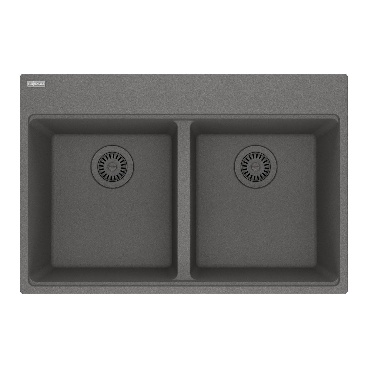 FRANKE MAG6201414-SHG Maris Topmount 31-in x 20.88-in Granite Double Bowl Kitchen Sink in Stone Grey In Stone Grey
