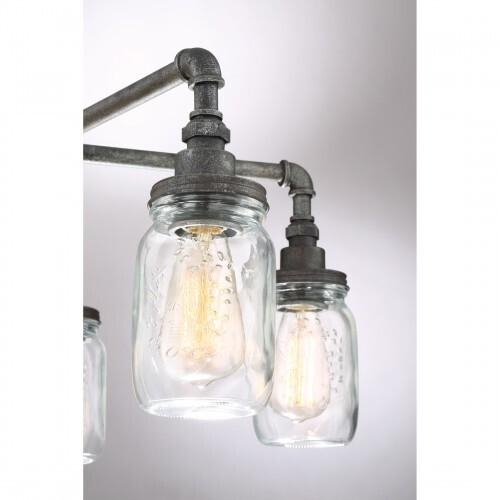 Quoizel SQR5005RK Squire 5 light chandelier rustic blk Chandelier