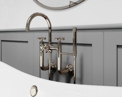 Pfister Polished Nickel Tisbury Wall Mounted Tub Filler LG6-3TBD