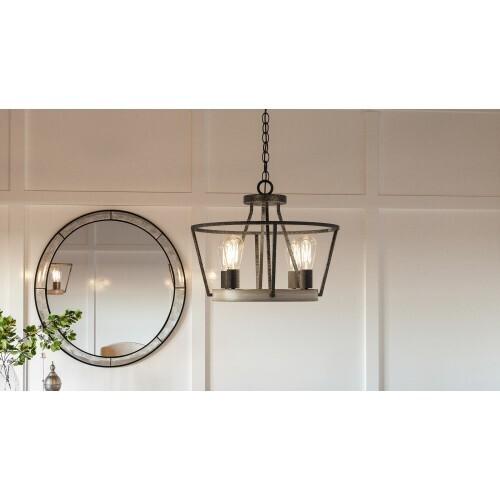 Quoizel BRT1717GK Brockton 4 light semi flush grey ash Semi-Flush Mount