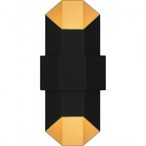 Quoizel CHS8307MBKG Chasm Outdoor wall led light matte black gold Outdoor Lantern