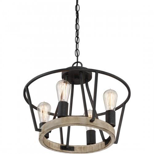 Quoizel BRT1717GK Brockton 4 light semi flush grey ash Semi-Flush Mount