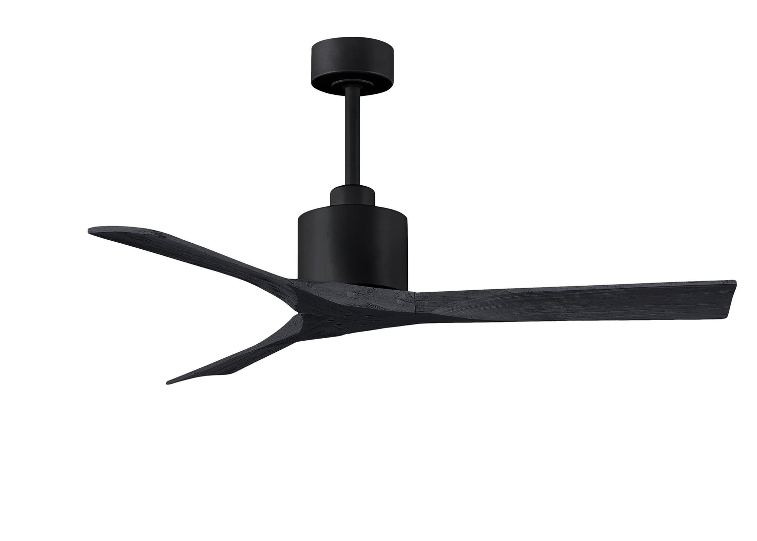 Matthews Fan NK-BK-BK-52 Nan 6-speed ceiling fan in Matte Black finish with 52” solid matte black wood blades