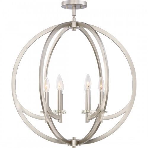 Quoizel ON1724BN Orion Semiflush mount 6 lights brushed nickel Semi-Flush Mount