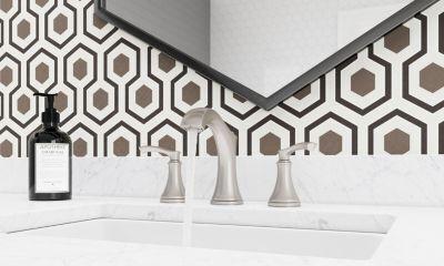 Spot Defense Brushed Nickel 2-handle 8" Widespread Bathroom Faucet LG49-WD0GS