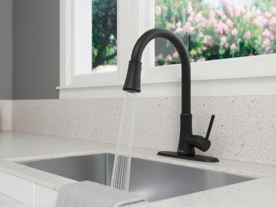 Pfister Matte Black 1-handle Pull-down Kitchen Faucet G529-PF2B