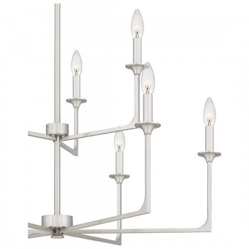 Quoizel PRC5232BN Prescott Chandelier 9 lights brushed nickel Chandelier