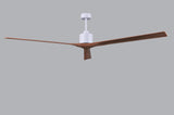 Matthews Fan NKXL-MWH-WA-90 Nan XL 6-speed ceiling fan in Matte White finish with 90” solid walnut tone wood blades