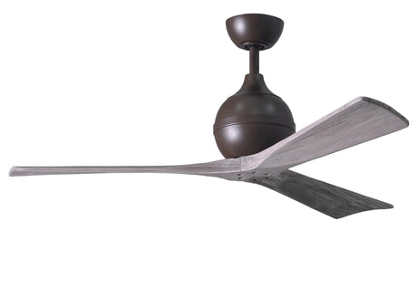 Matthews Fan IR3-TB-BW-52 Irene-3 three-blade paddle fan in Textured Bronze finish with 52" solid barn wood tone blades.