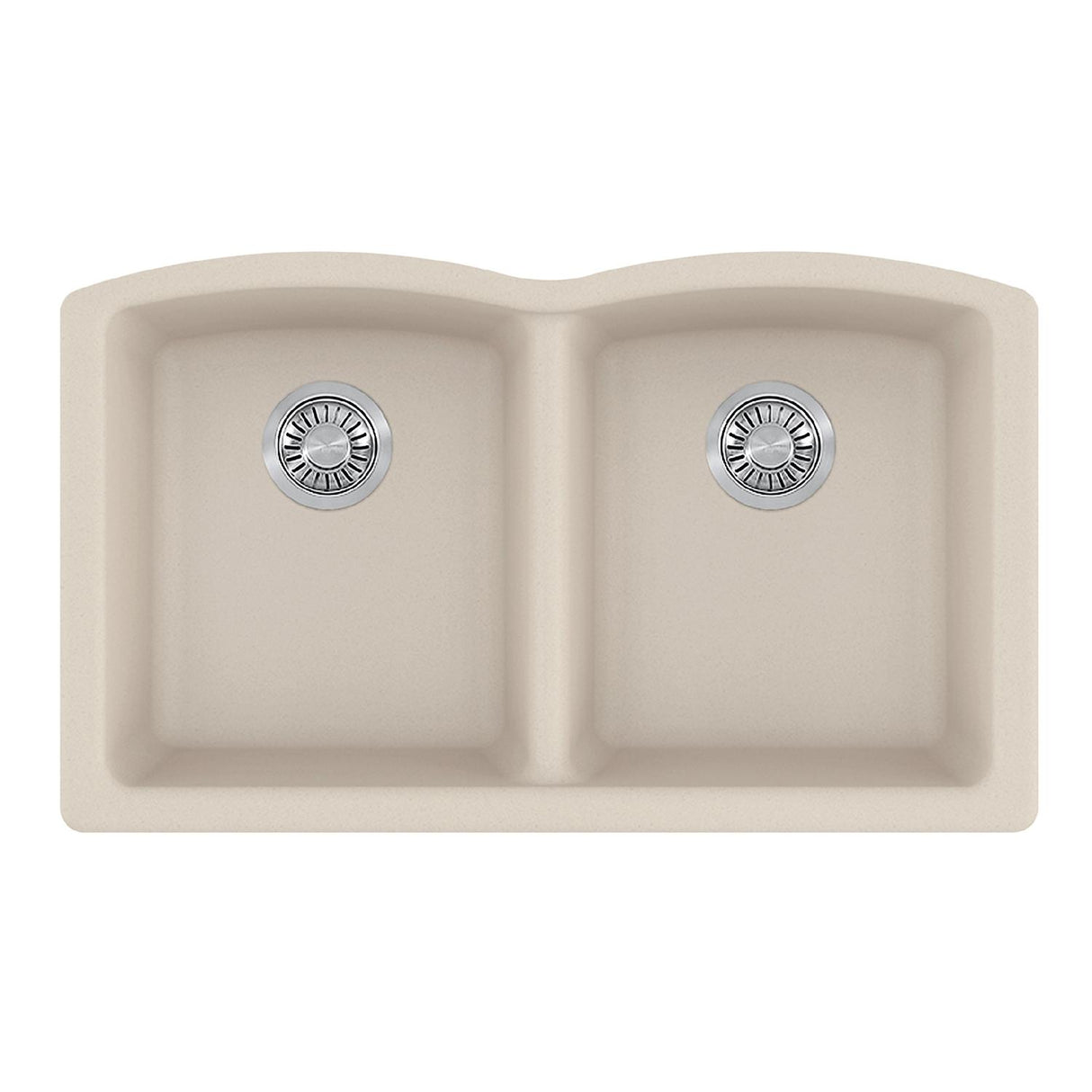 FRANKE ELG120CHA Ellipse 33.0-in. x 19.7-in. Champagne Granite Undermount Double Bowl Kitchen Sink - ELG120CHA In Champagne