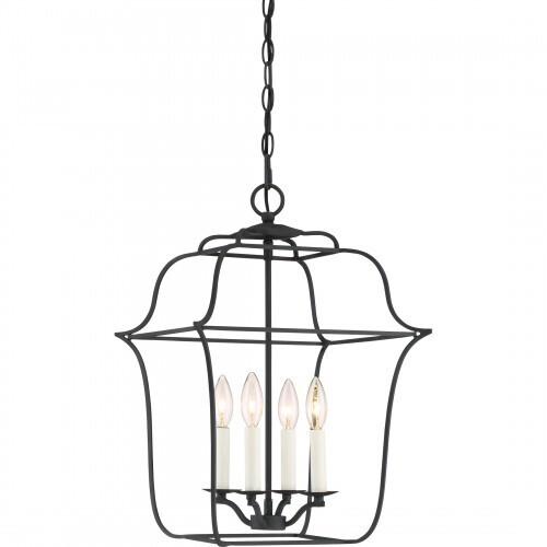 Quoizel GLY5204BA Gallery 4 light foyer ryl ebony Pendant