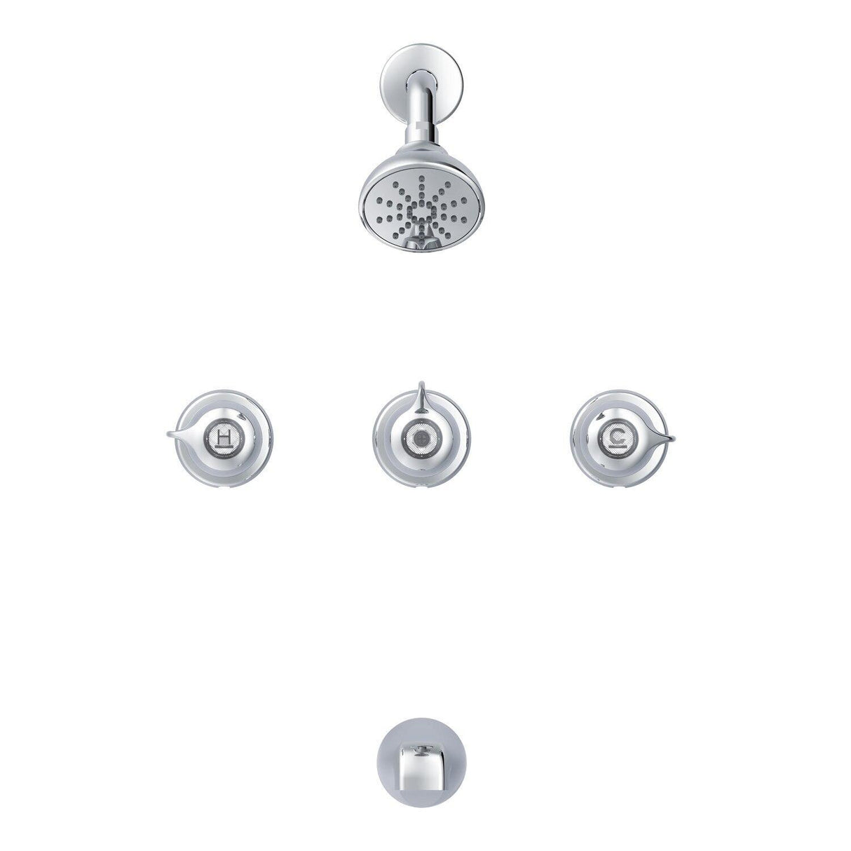 Gerber G004713083 Chrome Classics Three Handle 11 Inch Centers Tub & Shower FI...