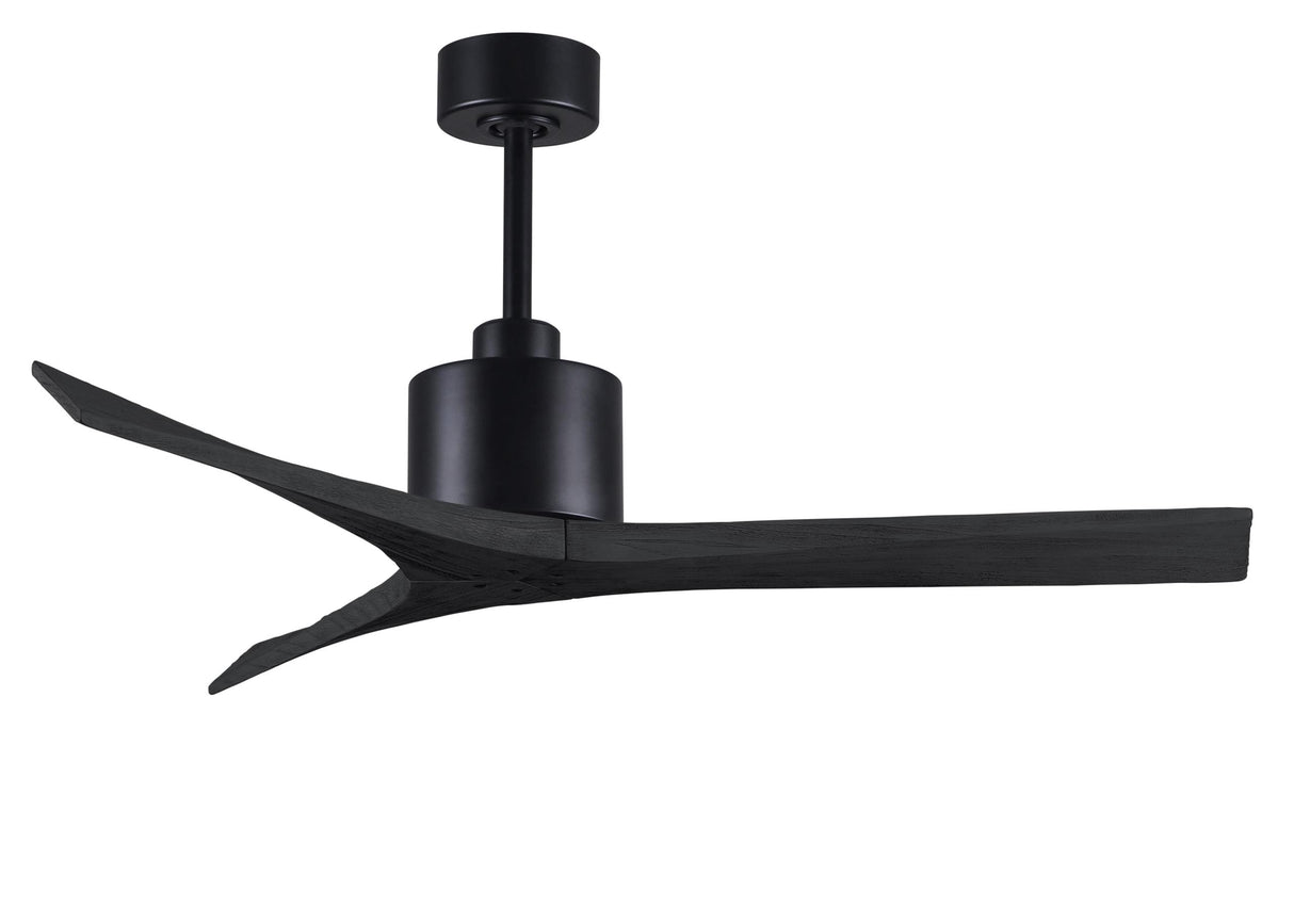 Matthews Fan MW-BK-BK-52 Mollywood 6-speed contemporary ceiling fan in Matte Black finish with 52” solid matte black wood blades