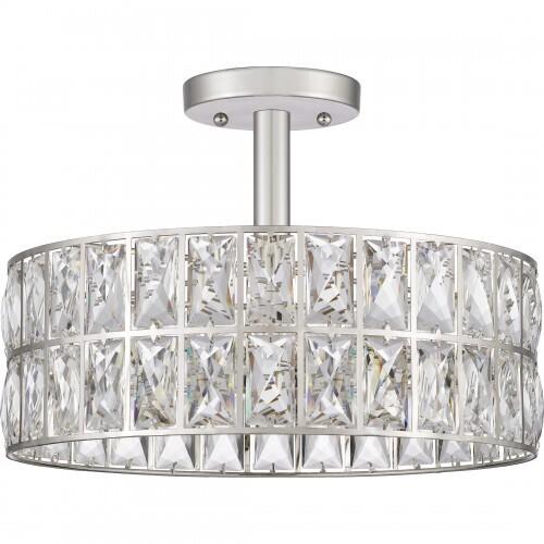 Quoizel QF4046PK Coffman Semi-flush mount 3 light polished nickel Semi-Flush Mount