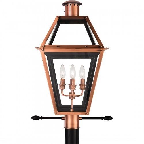 Quoizel RO9014AC Rue De Royal Outdoor post lntrn aged copper Outdoor Lantern