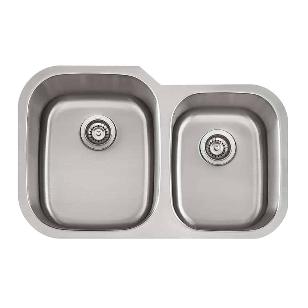 Lenova SS-CL-D2L-16 Undermount Double Bowl 32 x 20-3/4 x 9/8 - Brushed Satin