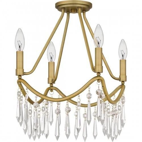 Quoizel AID1712AB Airedale Semi flush 4 lights aged brass Semi-Flush Mount