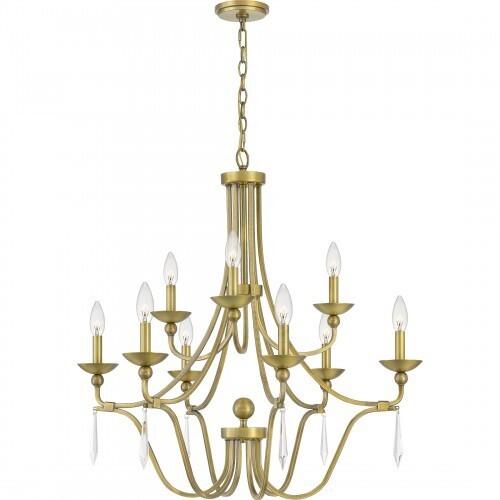 Quoizel JOU5032AB Joules Chandelier 9 light aged brass Chandelier