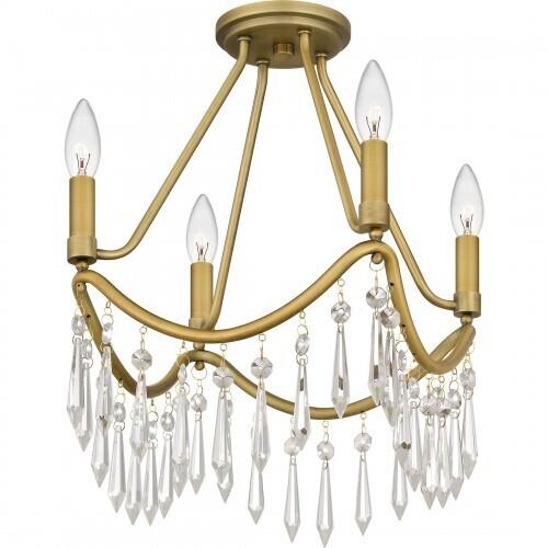 Quoizel AID1712AB Airedale Semi flush 4 lights aged brass Semi-Flush Mount