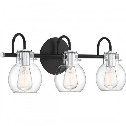 Quoizel ANW83003EK Andrews Vanity Bath Lighting, 3-Light, 300 Watts, Earth Black (9"H x 22"W)