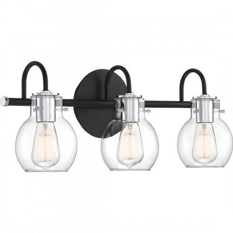 Quoizel ANW83003EK Andrews Vanity Bath Lighting, 3-Light, 300 Watts, Earth Black (9"H x 22"W)