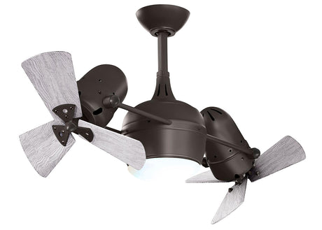 Matthews Fan DGLK-TB-WDBW Dagny 360° double-headed rotational ceiling fan with light kit in Textured Bronze finish with solid barn wood blades.