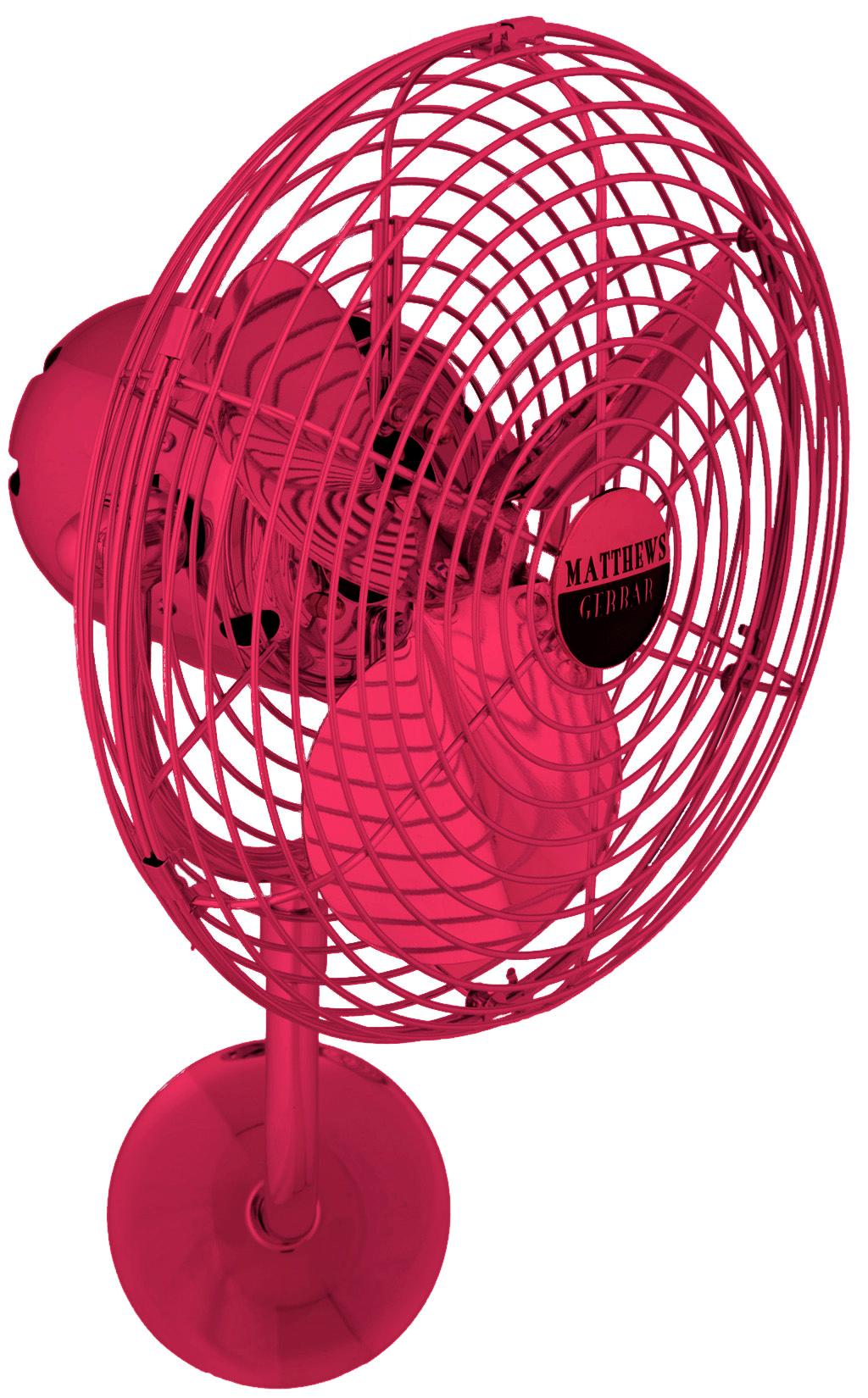 Matthews Fan MP-RED-MTL Michelle Parede vintage style wall fan in Rubi (Red) finish.
